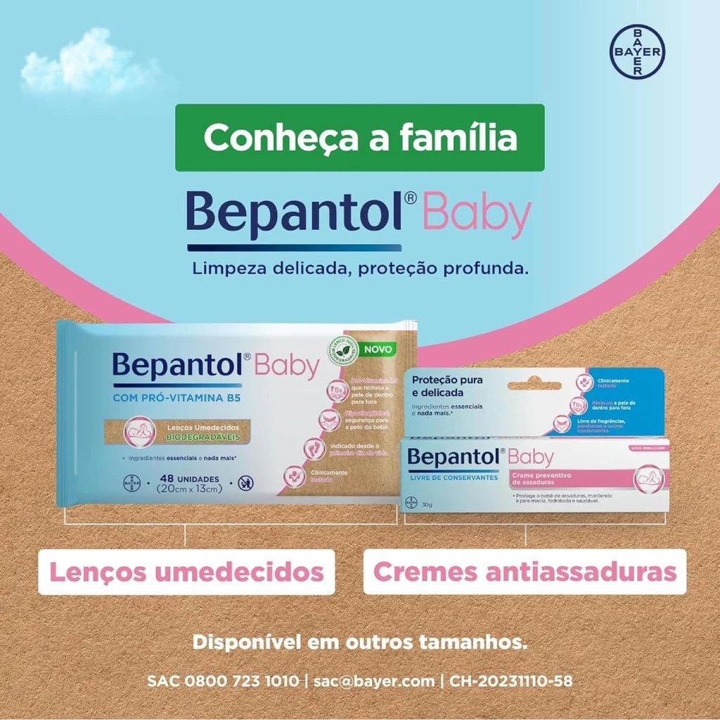 Toalhas Lenços Umedecidos Biodegradáveis com 96un - Bepantol - Imagem 3