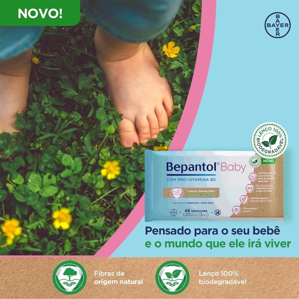 Toalhas Lenços Umedecidos Biodegradáveis com 96un - Bepantol - Imagem 4