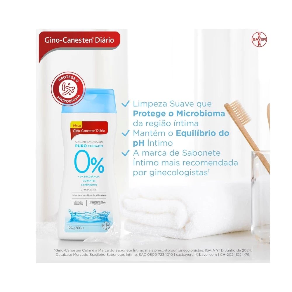Sabonete Íntimo Diário Gel Puro Cuidado 200ml Gino-Canesten - Imagem 5