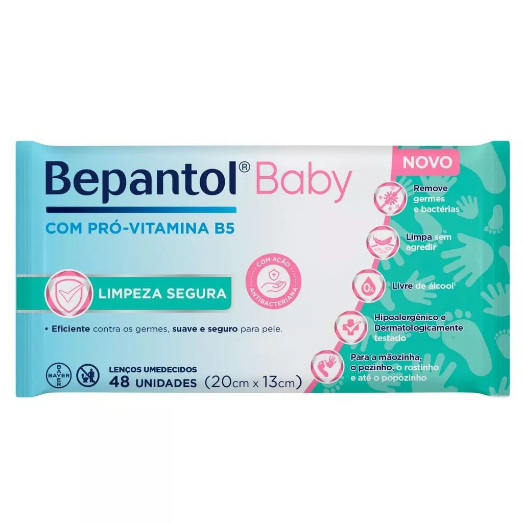 Kit 12 Lenços Umedecidos Proteção Antibac 48un cada Bepantol - Imagem 3
